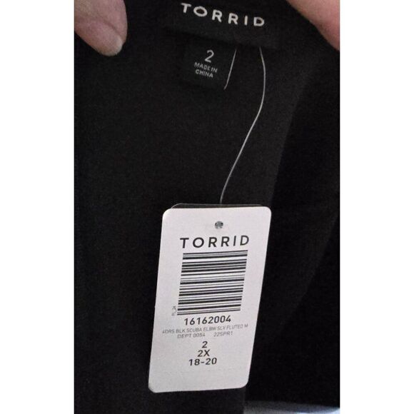 Torrid Size 2X Black Short Sleeve V-Neck Dress With Back Zipper - Picture 5 of 5